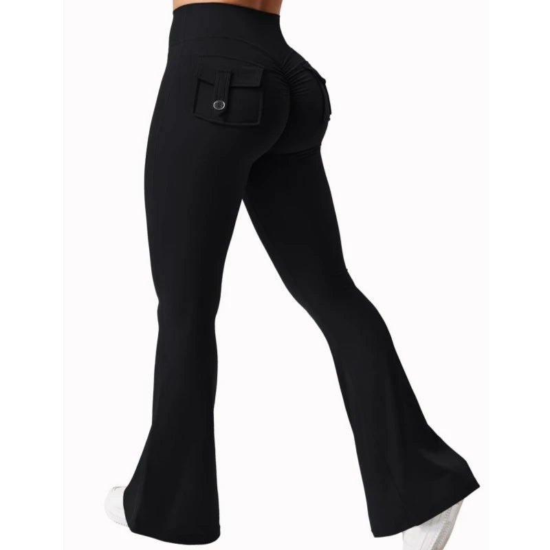 High Stretch Wide Leg Yoga Leggings with Pockets