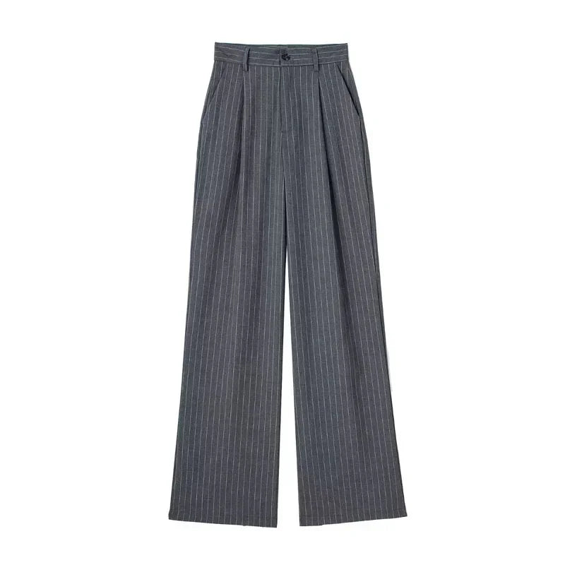 Striped High-Waist Wide-Leg Pants