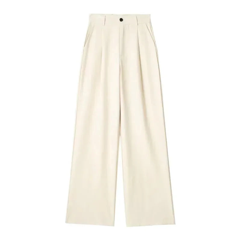 Striped High-Waist Wide-Leg Pants