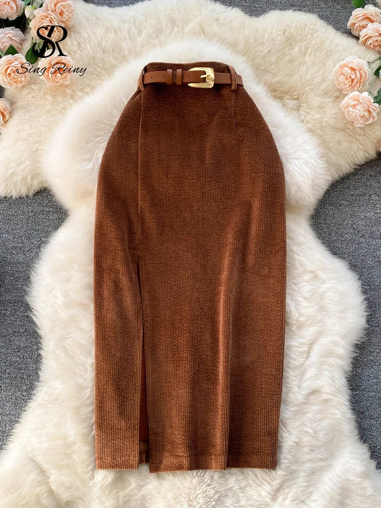 Winter Fashion Slim Corduroy Skirt