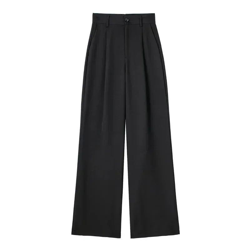 Striped High-Waist Wide-Leg Pants