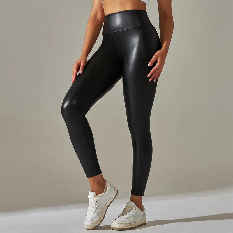 High-Waisted Leather Pants