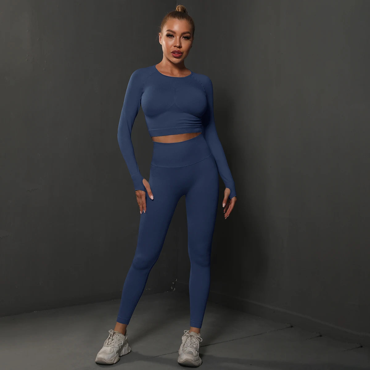 2-Piece Seamless Gym Set with Push-Up Pants