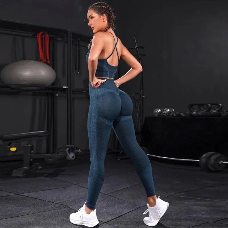 2 Pieces High Waist Leggings Yoga Set