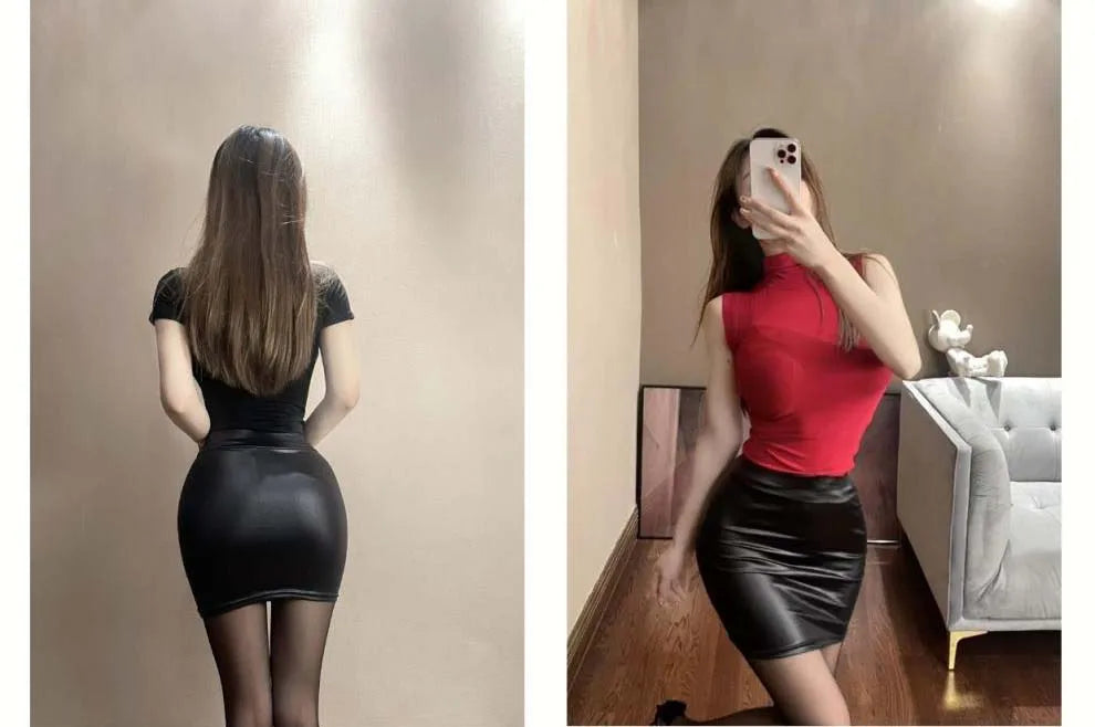 Black Leather Mini Skirt