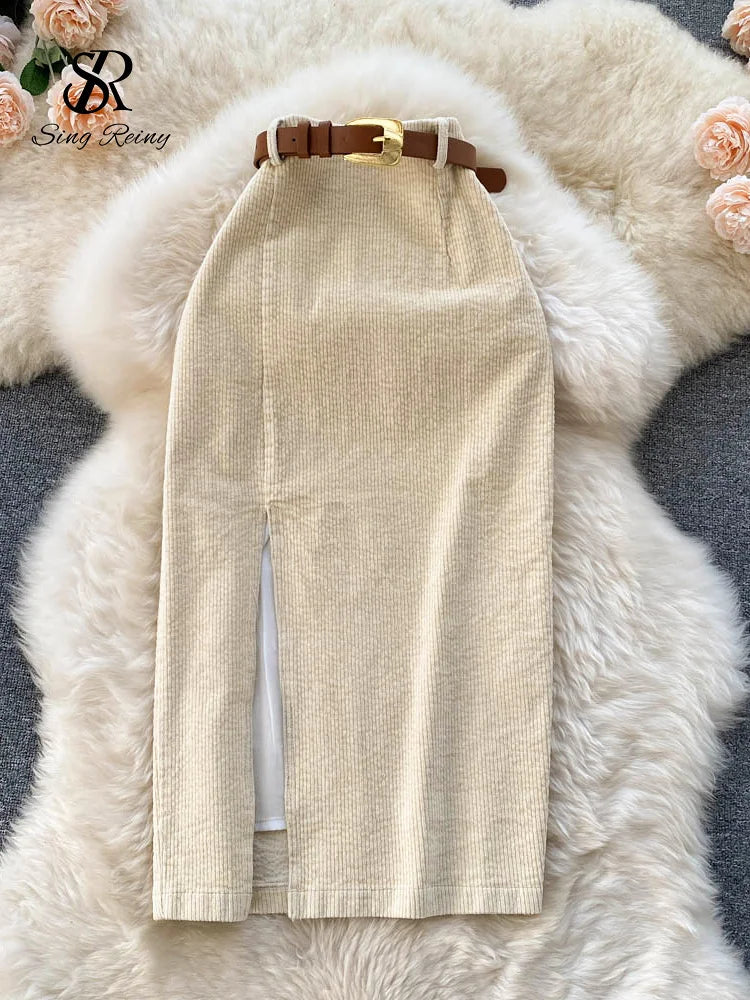 Winter Fashion Slim Corduroy Skirt