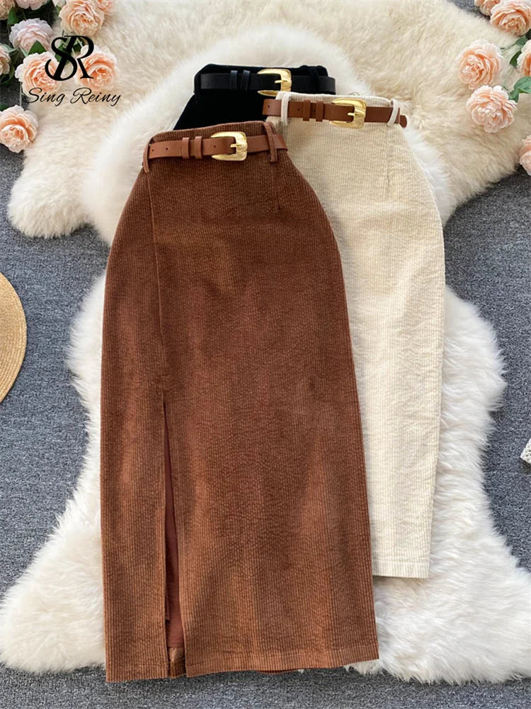 Winter Fashion Slim Corduroy Skirt